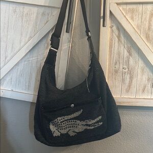 Rare Lacoste Black Shoulder Bag euc